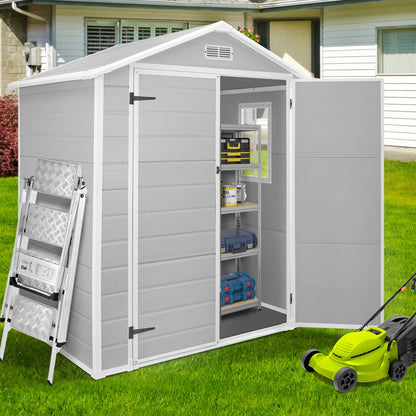 Abri de jardin en résine pour extérieur, résistant aux intempéries, avec plancher, Spire Tool Shed, 6 pi x 4 pi/6 pi x 8 pi/8 pi x 6 pi/8 pi x 10 pi