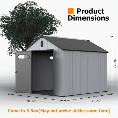 Abri de jardin en résine pour extérieur, résistant aux intempéries, avec plancher, Spire Tool Shed, 6 pi x 4 pi/6 pi x 8 pi/8 pi x 6 pi/8 pi x 10 pi