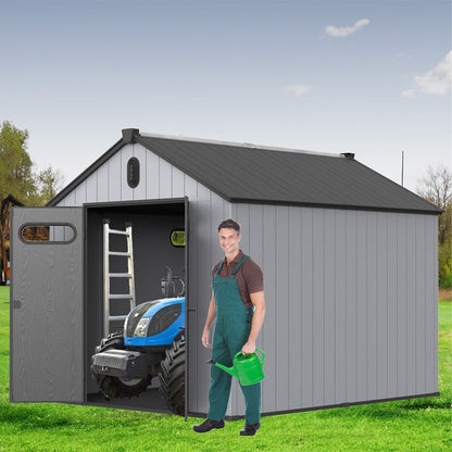 Abri de jardin en résine pour extérieur, résistant aux intempéries, avec plancher, Spire Tool Shed, 6 pi x 4 pi/6 pi x 8 pi/8 pi x 6 pi/8 pi x 10 pi