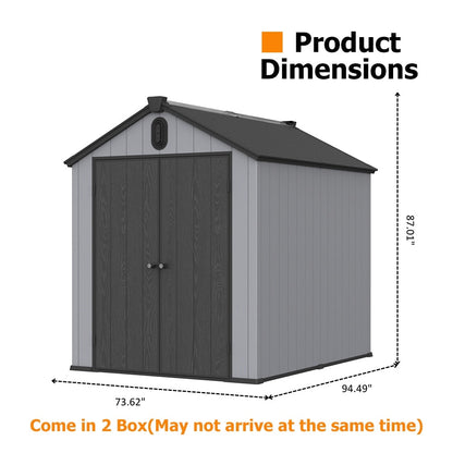 Abri de jardin en résine pour extérieur, résistant aux intempéries, avec plancher, Spire Tool Shed, 6 pi x 4 pi/6 pi x 8 pi/8 pi x 6 pi/8 pi x 10 pi