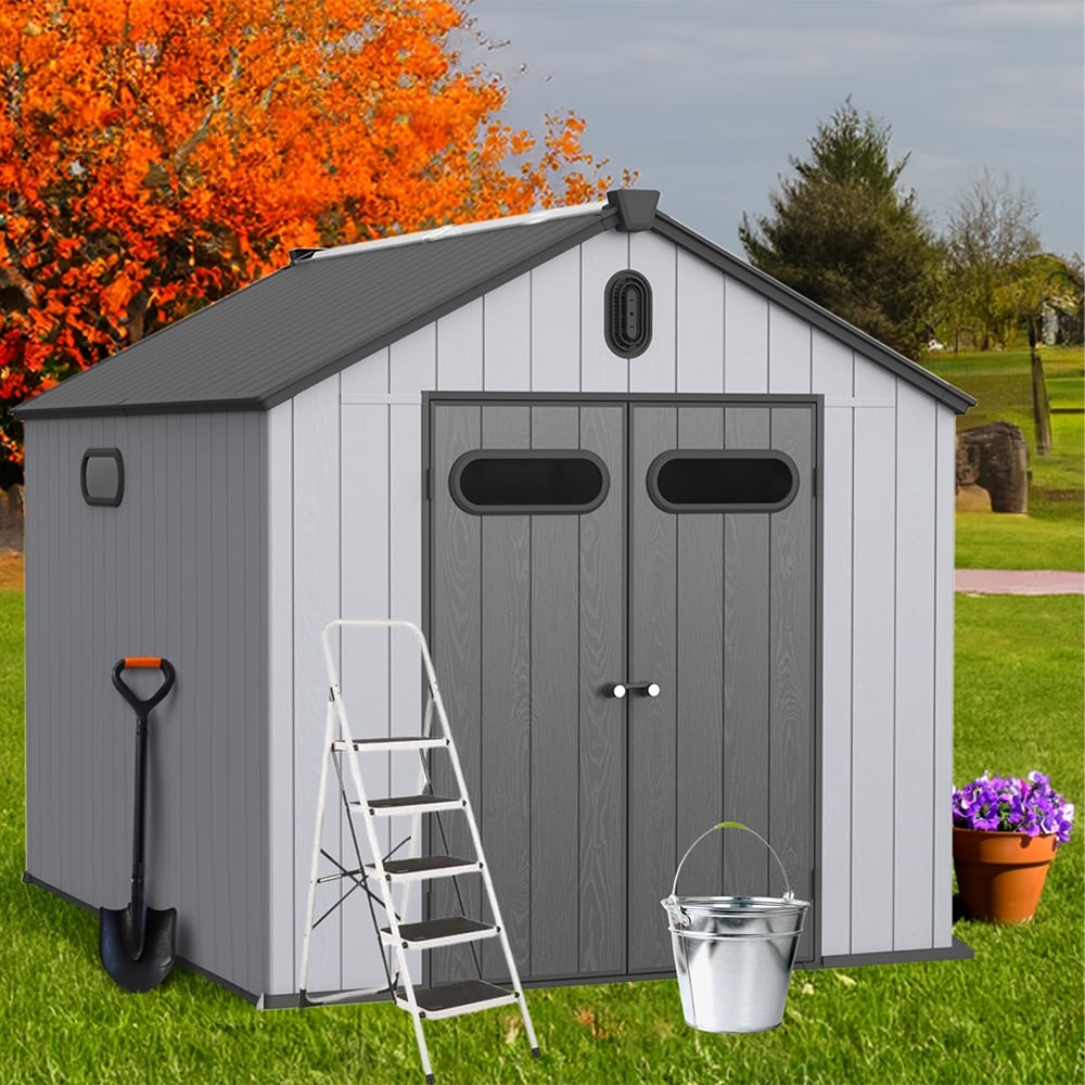 Abri de jardin en résine pour extérieur, résistant aux intempéries, avec plancher, Spire Tool Shed, 6 pi x 4 pi/6 pi x 8 pi/8 pi x 6 pi/8 pi x 10 pi