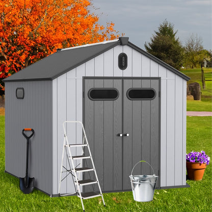Abri de jardin en résine pour extérieur, résistant aux intempéries, avec plancher, Spire Tool Shed, 6 pi x 4 pi/6 pi x 8 pi/8 pi x 6 pi/8 pi x 10 pi
