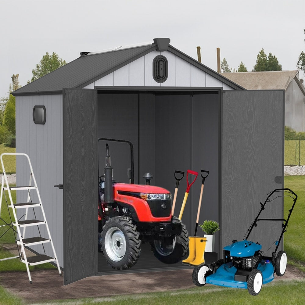 Abri de jardin en résine pour extérieur, résistant aux intempéries, avec plancher, Spire Tool Shed, 6 pi x 4 pi/6 pi x 8 pi/8 pi x 6 pi/8 pi x 10 pi