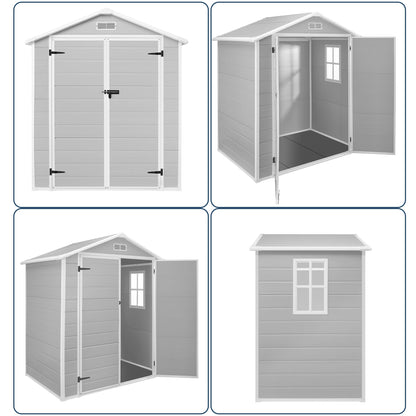 Abri de jardin en résine pour extérieur, résistant aux intempéries, avec plancher, Spire Tool Shed, 6 pi x 4 pi/6 pi x 8 pi/8 pi x 6 pi/8 pi x 10 pi
