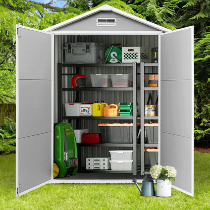 Abri de jardin en résine pour extérieur, résistant aux intempéries, avec plancher, Spire Tool Shed, 6 pi x 4 pi/6 pi x 8 pi/8 pi x 6 pi/8 pi x 10 pi
