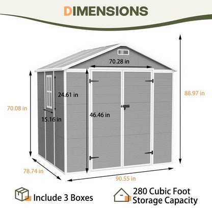 Abri de jardin en résine pour extérieur, résistant aux intempéries, avec plancher, Spire Tool Shed, 6 pi x 4 pi/6 pi x 8 pi/8 pi x 6 pi/8 pi x 10 pi