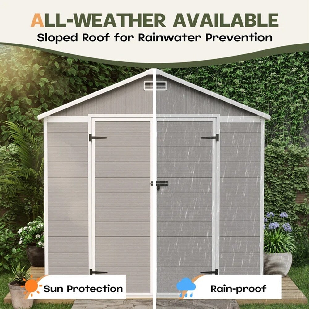 Abri de jardin en résine pour extérieur, résistant aux intempéries, avec plancher, Spire Tool Shed, 6 pi x 4 pi/6 pi x 8 pi/8 pi x 6 pi/8 pi x 10 pi