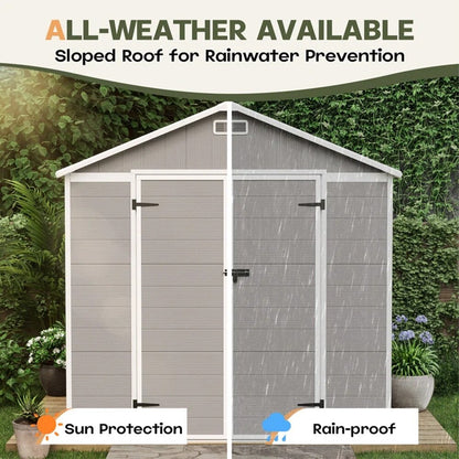 Abri de jardin en résine pour extérieur, résistant aux intempéries, avec plancher, Spire Tool Shed, 6 pi x 4 pi/6 pi x 8 pi/8 pi x 6 pi/8 pi x 10 pi