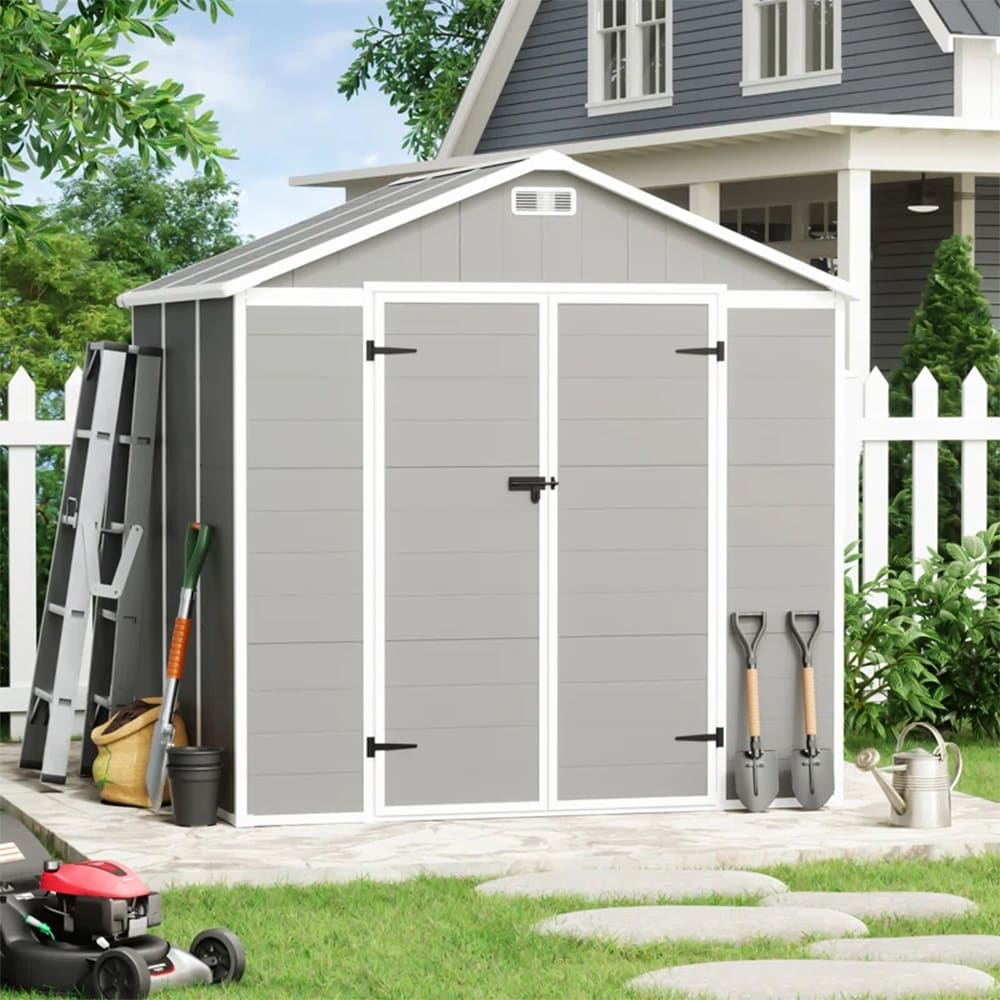Abri de jardin en résine pour extérieur, résistant aux intempéries, avec plancher, Spire Tool Shed, 6 pi x 4 pi/6 pi x 8 pi/8 pi x 6 pi/8 pi x 10 pi