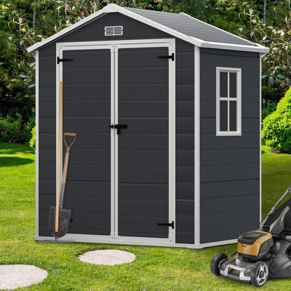 Abri de jardin en résine pour extérieur, résistant aux intempéries, avec plancher, Spire Tool Shed, 6 pi x 4 pi/6 pi x 8 pi/8 pi x 6 pi/8 pi x 10 pi