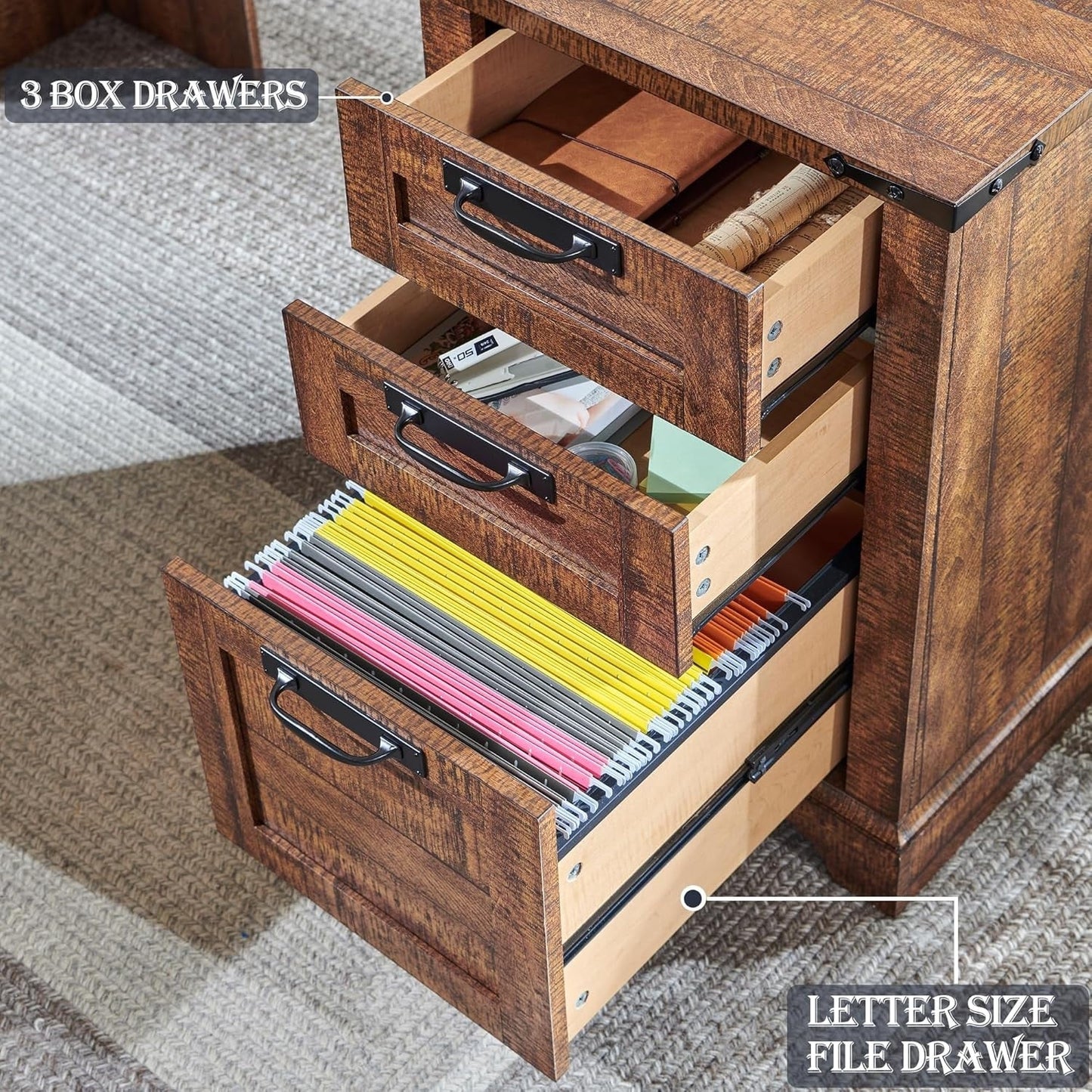 Bureau de direction en forme de L de style farmhouse, 60 pouces, bureau d'angle en bois, bureau d'ordinateur