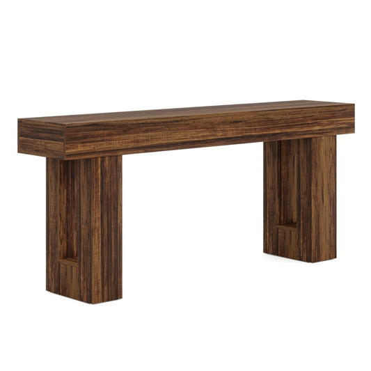 Table de console d'entrée en bois de style farmhouse de 160 cm (63 pouces) pour salon