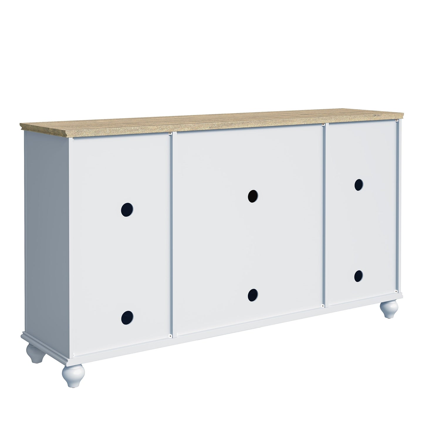 Buffet de cuisine de style vintage en bois, 63 pouces de largeur.