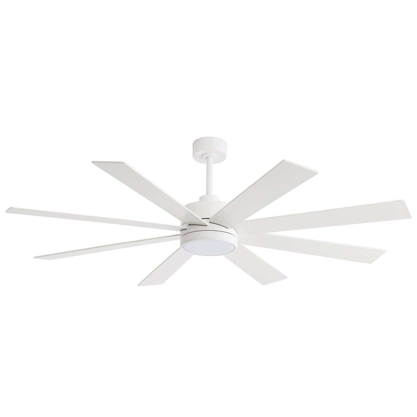 Ventilateur de plafond à LED noir à 8 pales de 65 pouces avec lumière et télécommande