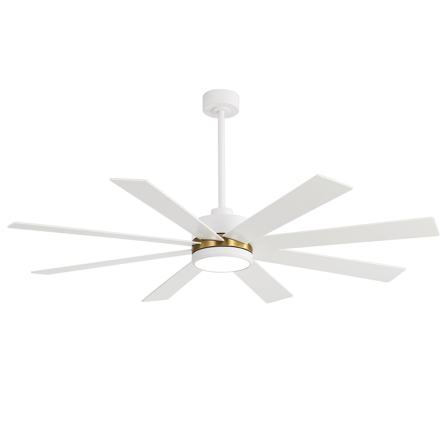 Ventilateur de plafond à LED noir à 8 pales de 65 pouces avec lumière et télécommande