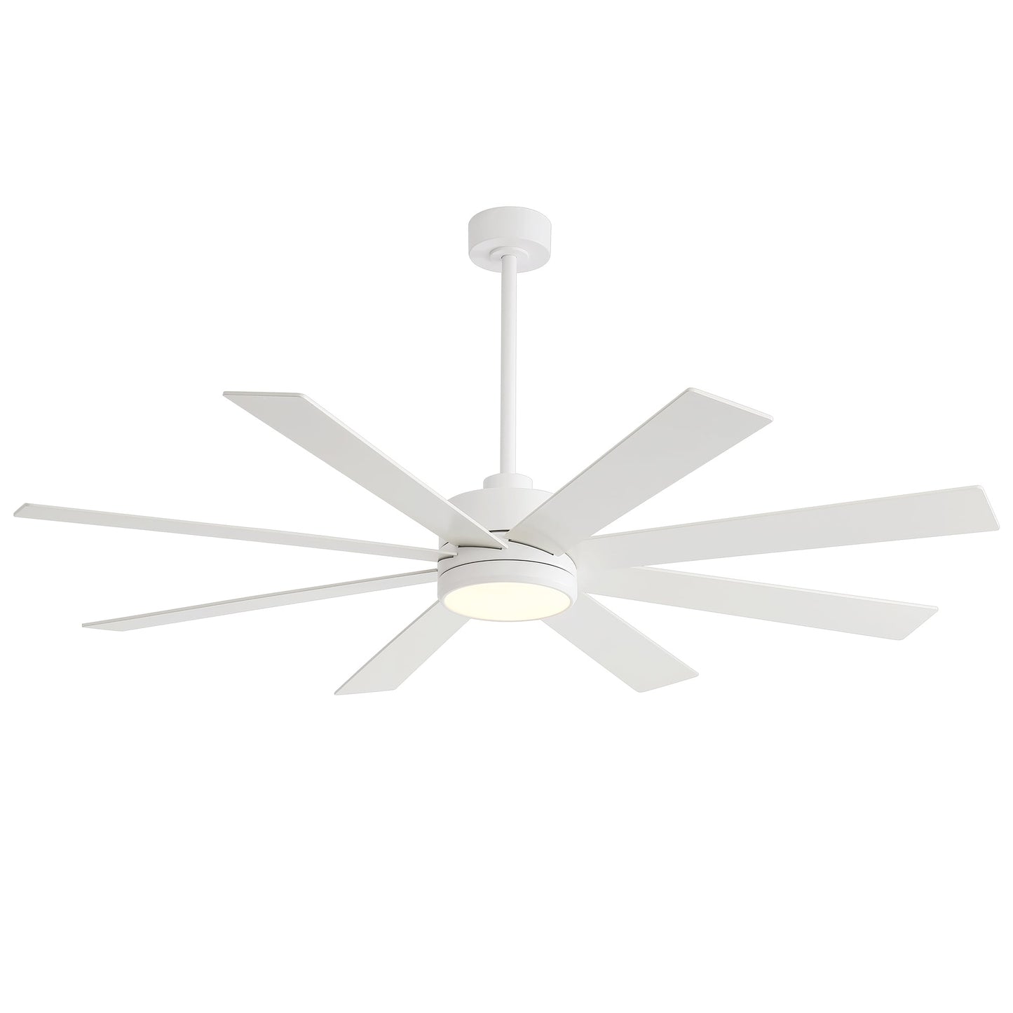 Ventilateur de plafond à LED noir à 8 pales de 65 pouces avec lumière et télécommande