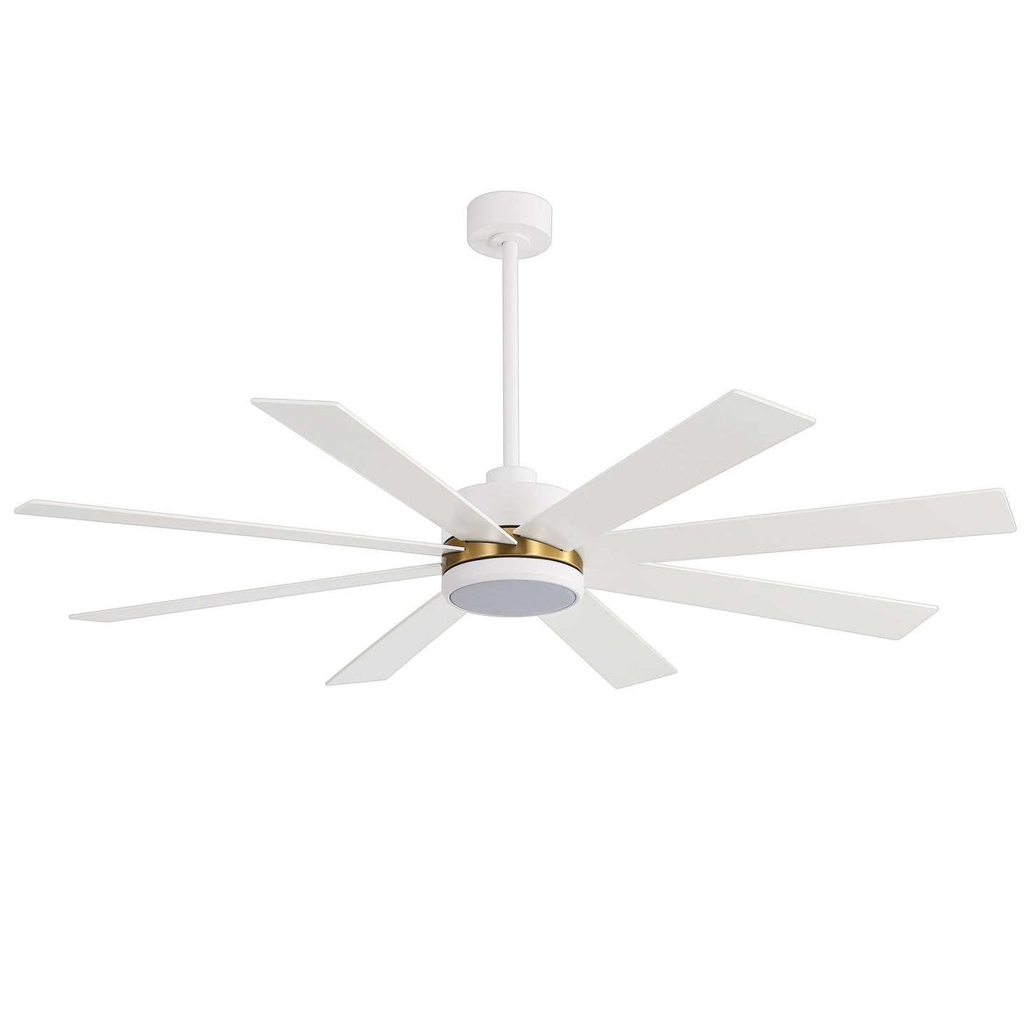 Ventilateur de plafond à LED noir à 8 pales de 65 pouces avec lumière et télécommande