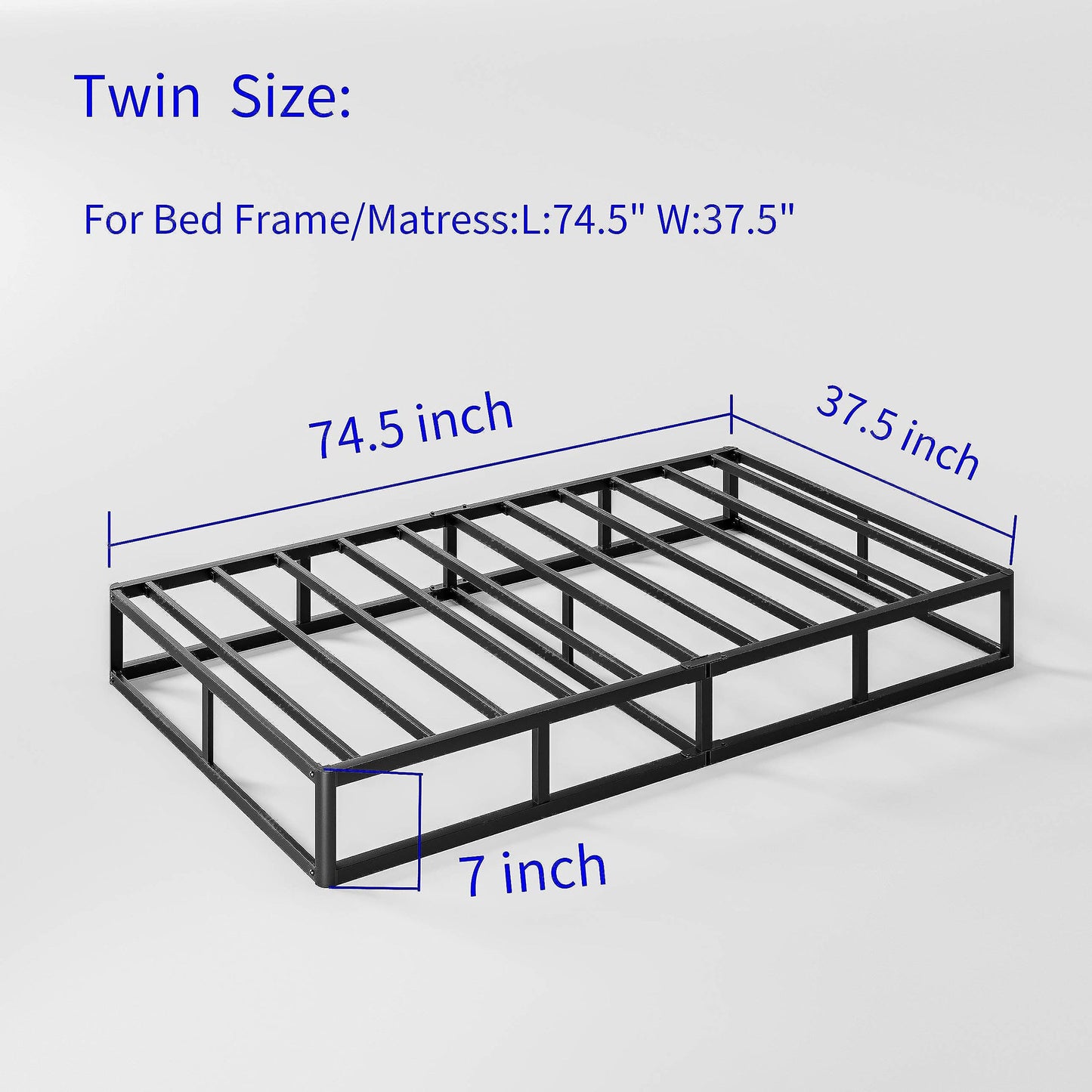 FSCHOS Sommier à ressorts métalliques de 7 pouces, base de matelas basique, sans pieds.