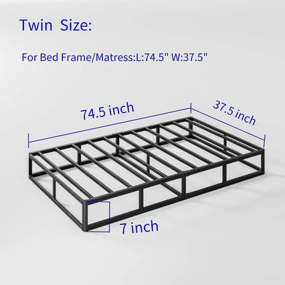 FSCHOS Sommier à ressorts métalliques de 7 pouces, base de matelas basique, sans pieds.