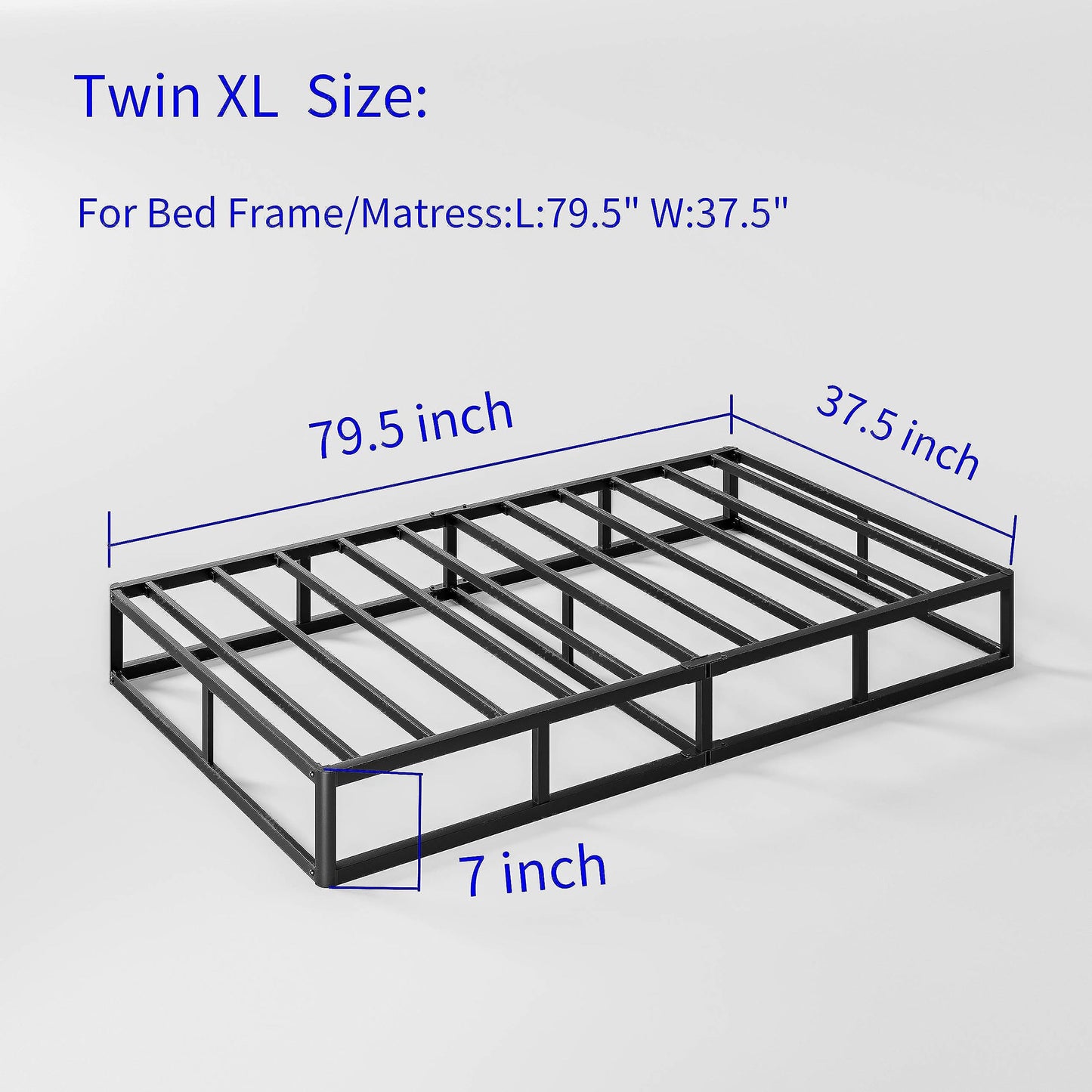 FSCHOS Sommier à ressorts métalliques de 7 pouces, base de matelas basique, sans pieds.