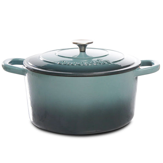 Poule à ragoût en fonte de fer ronde de 7 quarts, couleur cendrée