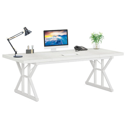 Bureau de direction de 70,8 pouces, grand bureau d'ordinateur, poste de travail.
