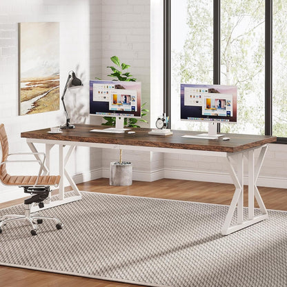 Bureau de direction de 70,8 pouces, grand bureau d'ordinateur, poste de travail.