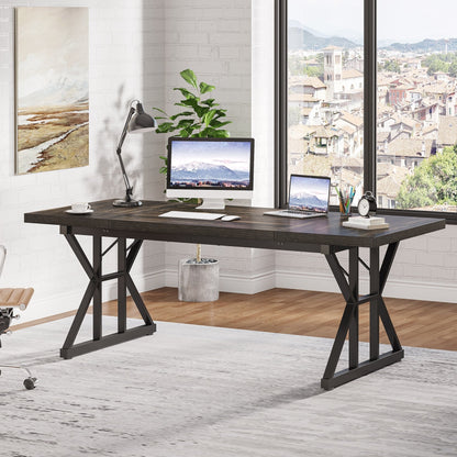 Bureau de direction de 70,8 pouces, grand bureau d'ordinateur, poste de travail.