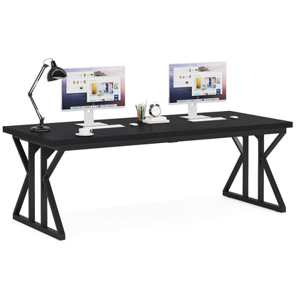 Bureau de direction de 70,8 pouces, grand bureau d'ordinateur, poste de travail.