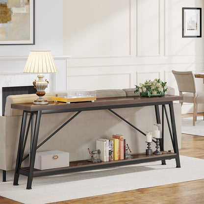 Table de salon extra longue de 180 cm, console d'entrée de style industriel