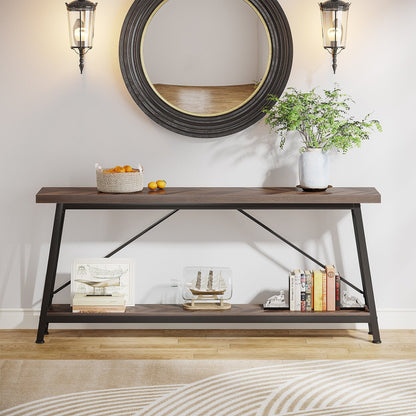 Table de salon extra longue de 180 cm, console d'entrée de style industriel