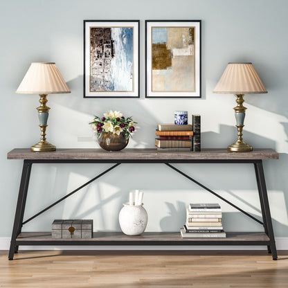 Table de salon extra longue de 180 cm, console d'entrée de style industriel