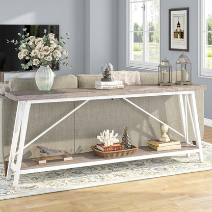 Table de salon extra longue de 180 cm, console d'entrée de style industriel