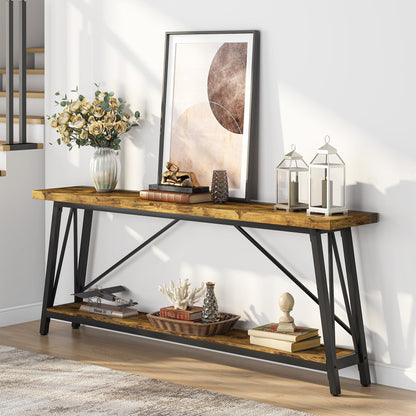 Table de salon extra longue de 180 cm, console d'entrée de style industriel