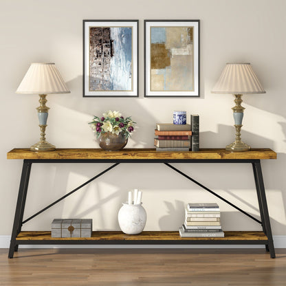 Table de salon extra longue de 180 cm, console d'entrée de style industriel