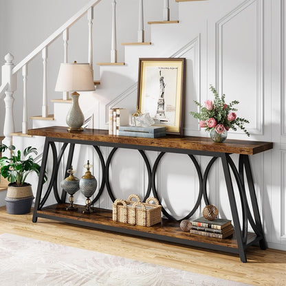 Table de console extra longue de 180 cm, table d'appoint pour canapé, pour salon