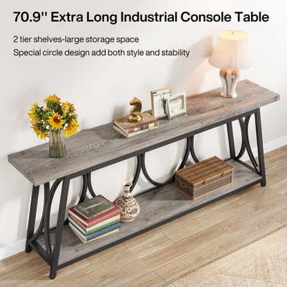 Table de console extra longue de 180 cm, table d'appoint pour canapé, pour salon