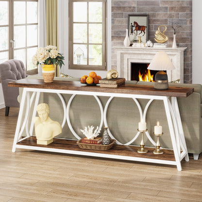 Table de console extra longue de 180 cm, table d'appoint pour canapé, pour salon
