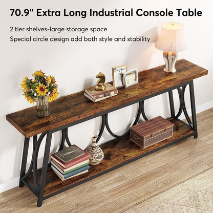 Table de console extra longue de 180 cm, table d'appoint pour canapé, pour salon