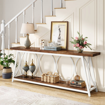 Table de console extra longue de 180 cm, table d'appoint pour canapé, pour salon