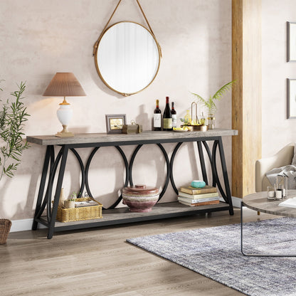 Table de console extra longue de 180 cm, table d'appoint pour canapé, pour salon