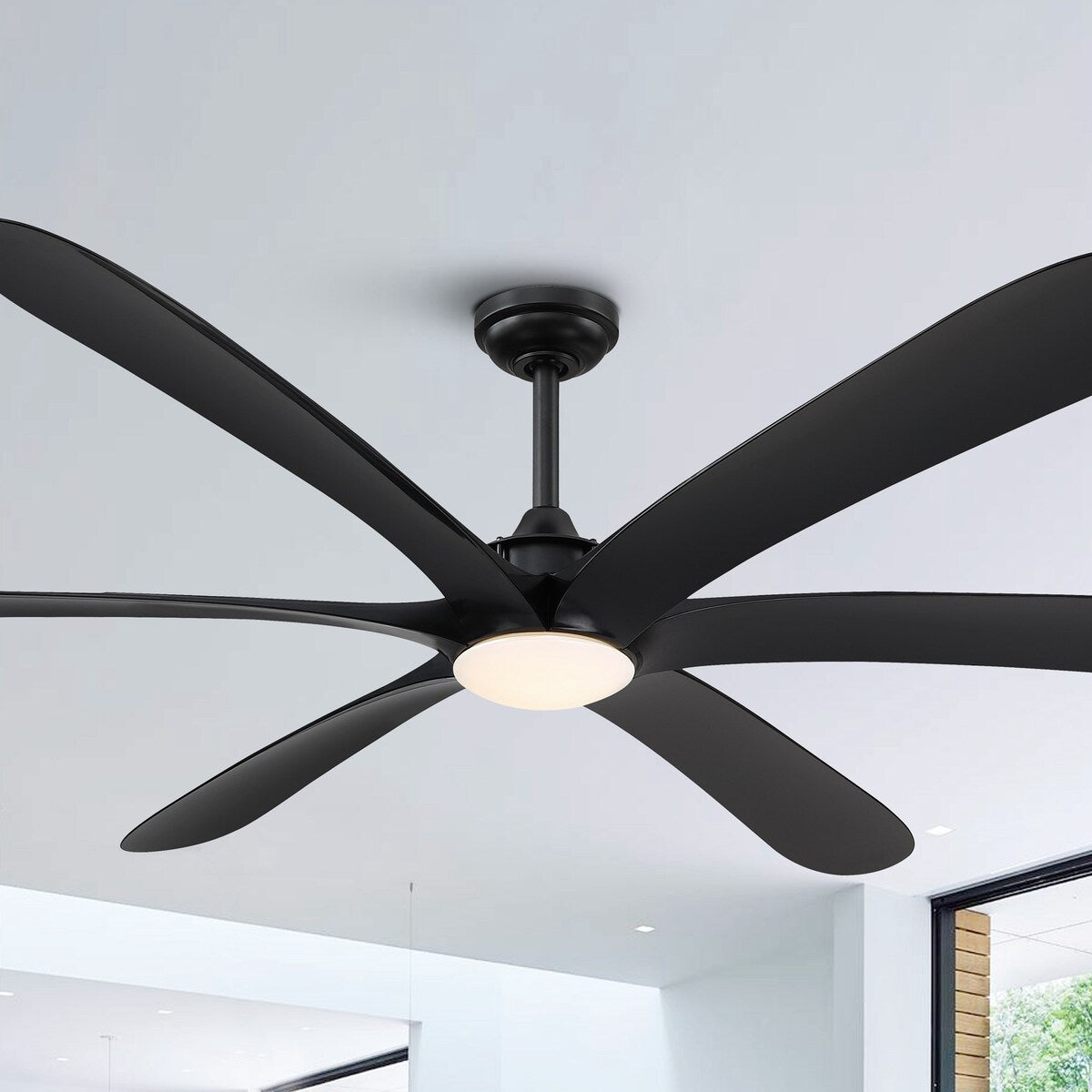 Ventilateur de plafond à courant continu de 183 cm (72 pouces) à 6 pales en bois flotté avec éclairage et télécommande