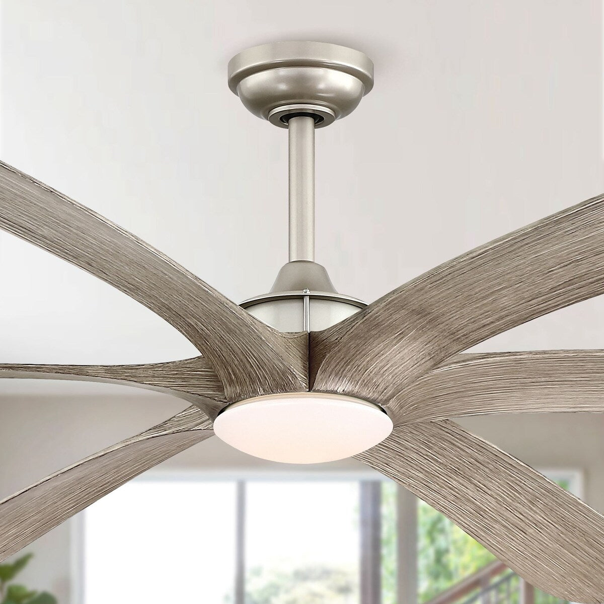 Ventilateur de plafond à courant continu de 183 cm (72 pouces) à 6 pales en bois flotté avec éclairage et télécommande