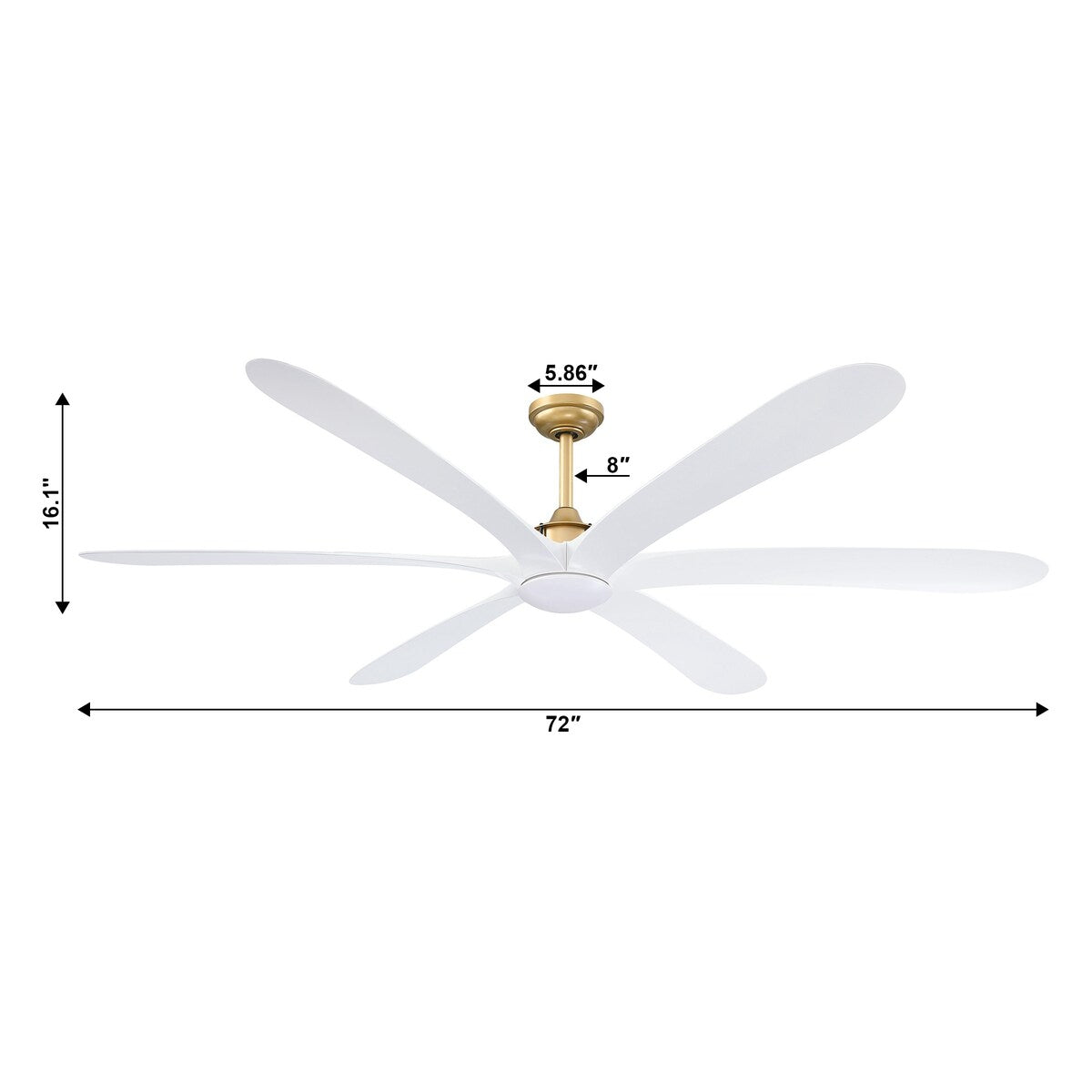 Ventilateur de plafond à courant continu de 183 cm (72 pouces) à 6 pales en bois flotté avec éclairage et télécommande