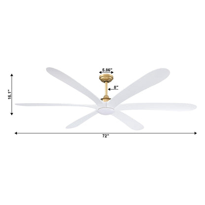Ventilateur de plafond à courant continu de 183 cm (72 pouces) à 6 pales en bois flotté avec éclairage et télécommande