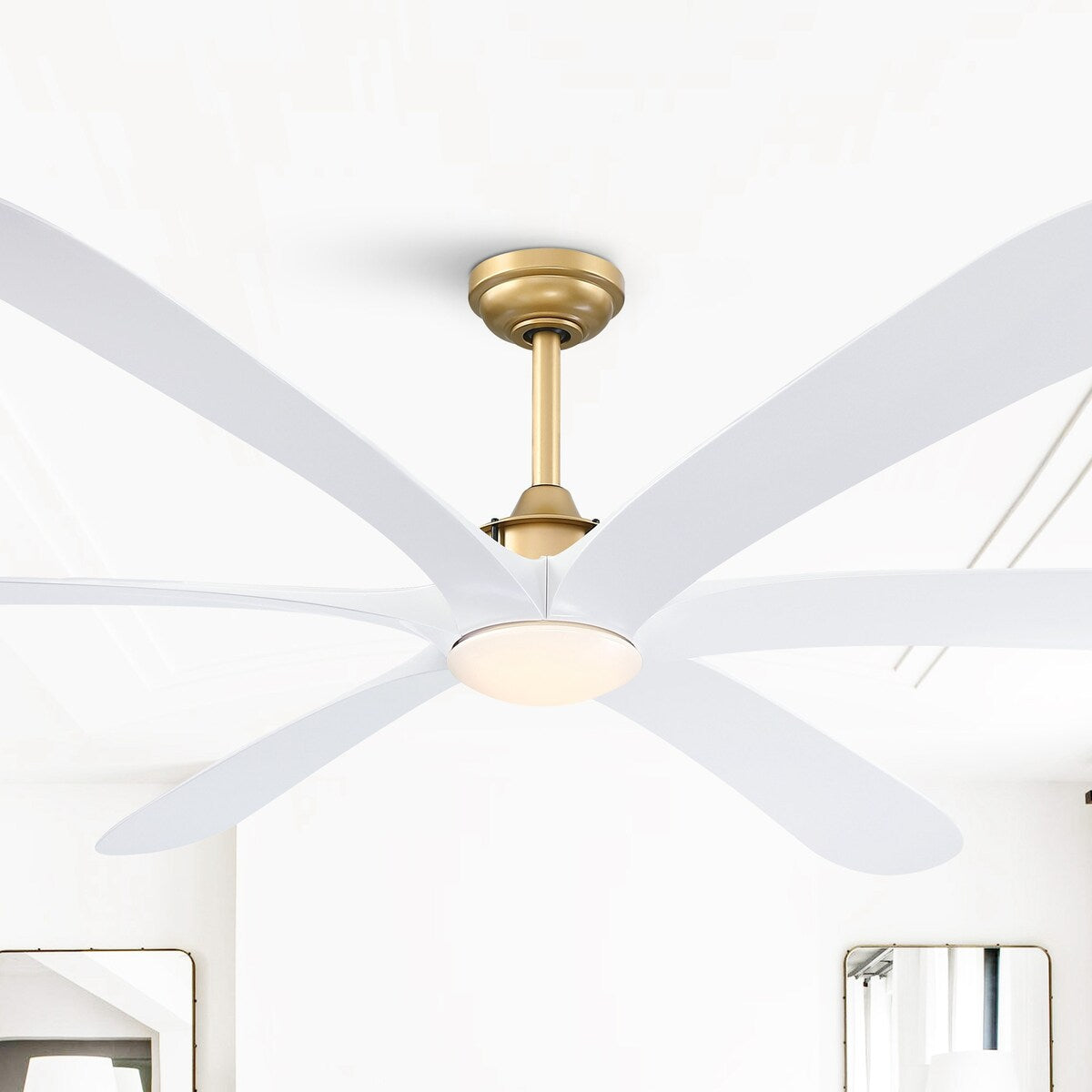 Ventilateur de plafond à courant continu de 183 cm (72 pouces) à 6 pales en bois flotté avec éclairage et télécommande
