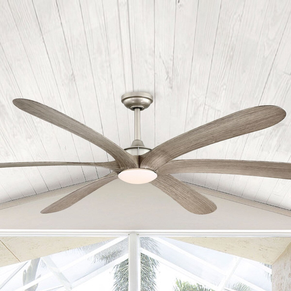 Ventilateur de plafond à courant continu de 183 cm (72 pouces) à 6 pales en bois flotté avec éclairage et télécommande