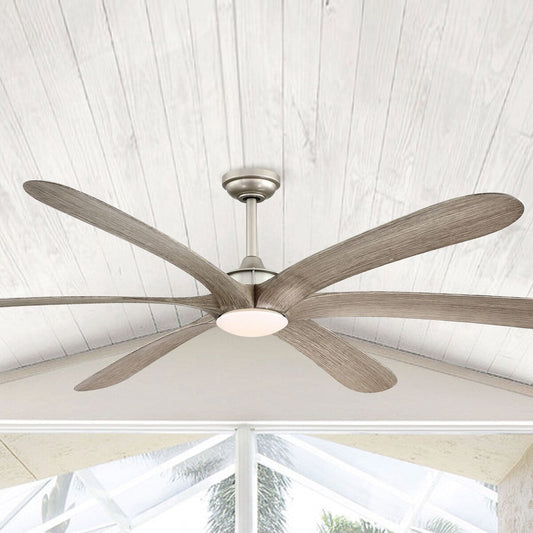 Ventilateur de plafond à courant continu de 183 cm (72 pouces) à 6 pales en bois flotté avec éclairage et télécommande