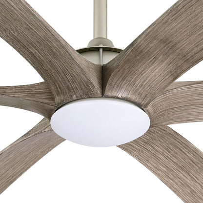 Ventilateur de plafond à courant continu de 183 cm (72 pouces) à 6 pales en bois flotté avec éclairage et télécommande