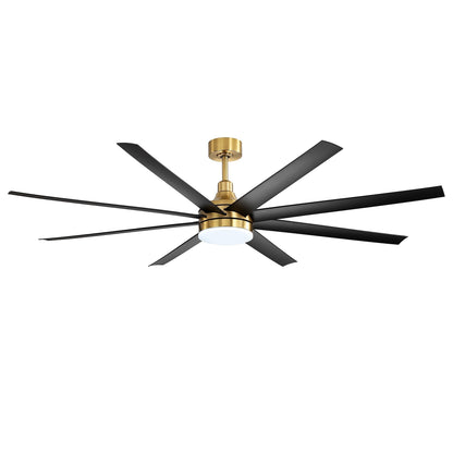 Grand ventilateur de plafond de 72 pouces avec éclairage LED, télécommande et 8 pales.